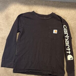 Carhartt Brown Long Sleeve Tee with Logo